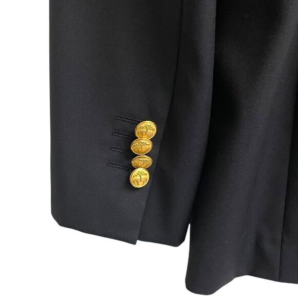 BROOKS BROTHERS Ing Loro Piana & C Wool Navy Blue Button Front Blazer 8P - Picture 3 of 7